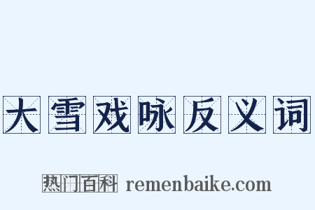 大雪戏咏反义词是什么意思的图片